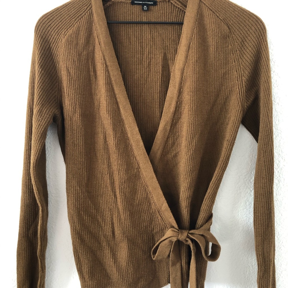 Massimo Dutti Brown Wrap Sweater